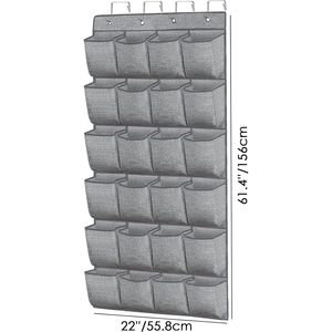 Over The Door <b>Shoe</b> Organizer 24 Pockets Hanging Storage Rack For Closet Men Women <b>Shoes</b> Organizer Grey - Product Image 4