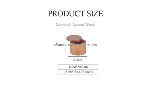 Woodsun กล่องเก็บเกลือกล่องเครื่องเทศโหลเกลือไม้พร้อมฝาหมุนแม่เหล็ก - Product Image 6