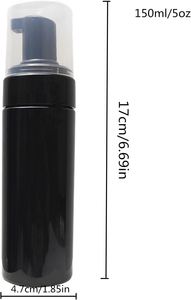 100ml/120ml/150ml/<b>200ml</b> Black PET Foam Soap Pump <b>Bottle</b> with PP Pump Screen Printed Custom Logo for Liquid Soap - Product Image 2