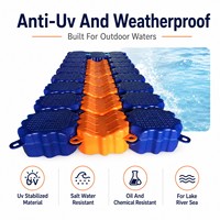 Plateforme aquatique modulaire en cubes moulés par soufflage avec canal de quille pour quai de bateau, port de PWC et ponton
