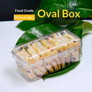 กล่องอาหารพลาสติกทรงสี่เหลี่ยมมุมโค้งใส ผนังหนา 15×7×6.5 ซม. กล่องแข็งทนทานสำหรับใส่ขนม บิสกิต อาหารแห้ง ของขวัญ บรรจุภัณฑ์โชว์สินค้า - Product Image 2