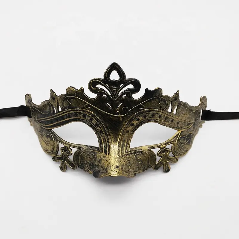 Gold Masque Yeux Brillant sur bâton Masquerade Bal Vénitien Déguisement Super-Héros 