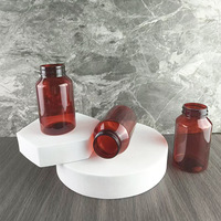 Bouteille à épaule inclinée de 38 mm de diamètre, capacité 150 ml, en PET marron teinté thé, pour capsules de vitamines et granulés
