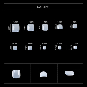 100 pièces/boîte – Faux ongles d'orteil à tête plate et arrondie, couvrance totale, en gel souple, durables, en ABS, pour salon de pédicure - Product Image 2
