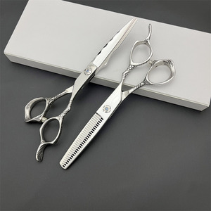 Tijeras de peluquería personalizadas de 6 pulgadas, tijeras de entresacar para diestros, de acero inoxidable, herramientas de belleza para uso profesional - Product Image 5