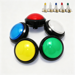 Pulsante Rotondo Illuminato da 100mm, Pulsante per Console di Gioco, Pulsante Convesso per <span class=keywords><strong>Quiz</strong></span>, Pulsante a Ritorno Automatico - Product Image 1