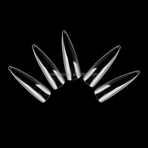Stiletto recto para salón, Stiletto acrílico Artificial afilado, tipo francés, larga prensa falsa en puntas <span class=keywords><strong>de</strong></span> <span class=keywords><strong>uñas</strong></span> <span class=keywords><strong>de</strong></span> Gel, 4XL, No C - Product Image 4
