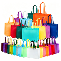 Sac de courses en polypropylène renforcé thermosoudé, vierge, avec poignée laminée, non tissé, pour le marché, les événements et l'emballage cadeau