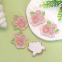 Cabochons en résine à dos plat motif fleur de pêcher 25 mm pour scrapbooking, bijoux DIY, accessoires de décoration artisanale, décoration de coque de téléphone