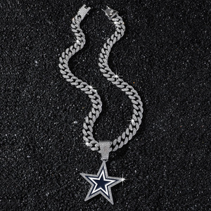 Collier pendentif pentagramme anti-goutte d'huile au design innovant, chaîne barbe de dragon en alliage, bijoux tendance pour hommes, vente chaude - Product Image 6