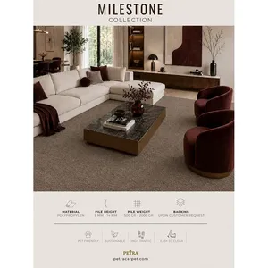 Petra Milestone 900067 <b>Grey</b> Polypropylene Area <b>Rug</b> 8-14 mm Pile Pet Friendly High Traffic Carpet for Living Room <b>Bedroom</b> - Product Image 3