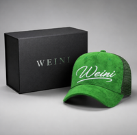 Gorra de Béisbol WEINI Personalizable con Bordado, 6 Paneles, Impermeable, Tipo Camionero, Tela Tipo Cuero, Cierre a Presión, Ajustable, Unisex
