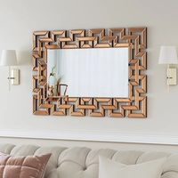 Pasokan pabrik murah pecahan Glitter cermin dinding Modern Perancis dekorasi dinding Strip perak Bevel furnitur ruang tamu