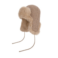 Chapeau d'hiver pour femme, chapeau à oreilles en fourrure avec attaches, chapeau russe Ushanka chaud et moelleux pour le ski, la neige et les activités de plein air