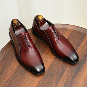 New Luxury Casual Genuine Leather <b>Lace</b>-Up Platform <b>Elastic</b> Band Men's Shoes Trendy Retro Fashionable - Product Image 1