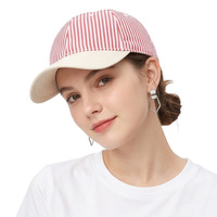 Gorra de béisbol estilo coreano con rayas verticales, diseño fresco con bloques de color, visera suave, protección solar, tipo Dad Trucker, para golf, para hombres y mujeres