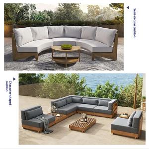 وسادة مقعد خارجية مربعة الشكل مصنوعة من البوليستر المنسوج 100٪، محشوة بالفوم، مقاومة للماء ومتينة، قابلة للإزالة، مناسبة لأثاث الفناء - Product Image 1