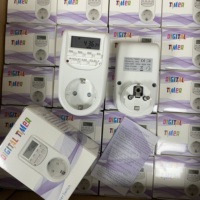 Enchufe Temporizador Digital Programable con Batería de Litio, Tipo de Enchufe Europeo, 220V-240V, 50Hz, 24 Horas, 10A, Diario/Semanal, LCD, IP44, con Certificación CE y RoHS