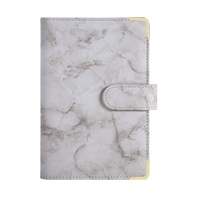 Carnet A6 en similicuir à feuilles mobiles motif marbré, idéal pour le budget et les transferts de fonds transfrontaliers