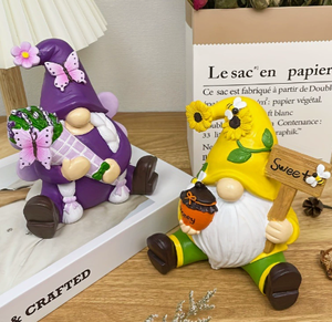 Figura <span class=keywords><strong>de</strong></span> Resina <span class=keywords><strong>de</strong></span> Duende - Duende <span class=keywords><strong>de</strong></span> Jardín Creativo que Atrae Abejas y Mariposas, Decoración para el Hogar - Product Image 1