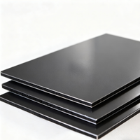 Paneles de Pared Negros de Acp Acm, Paneles Interiores de Aluminio Compuesto de Plástico Resistentes al Calor, Panel Compuesto de Aluminio de 4X8, Precio de Fábrica