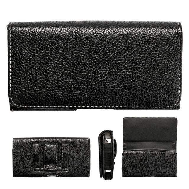 3.5-6.2 Inch Blet Clip Holster Business Leather Pouch Wallet Case for iPhone 15 16