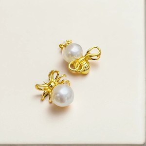 22507DIY Pearl Accessories S925 <b>Silver</b> <b>Bee</b> Earnail with 6-7mm Round Beads Empty Stand and Fashionable Round Beads <b>Earrings</b> - Product Image 2