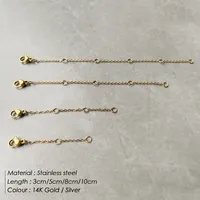 EManco – Extensions de collier et bracelet en acier inoxydable, style minimaliste avec anneau de chaîne réglable, idéal pour ajuster la taille des bijoux