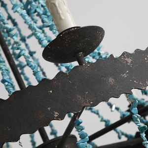 American Country Retro Designer Chandelier Vieux <span class=keywords><strong>Turquoise</strong></span> Lampes décoratives Salon Salle à manger <span class=keywords><strong>Chambre</strong></span> à coucher Usage domestique-Taille moyenne - Product Image 4