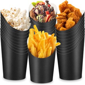 Porte-frites jetable, tasses de confiserie à emporter, cuisson de fête, papier gaufré, tasses à frites, boîte à pop-corn, cône à frites, 14 oz