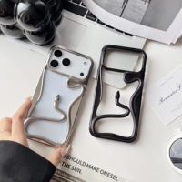 Casing ponsel TPU lembut lapisan mengkilap, casing pelindung ponsel berongga untuk iPhone Air 17 16 15 14 13 12 11 Pro Max keren 3D ular