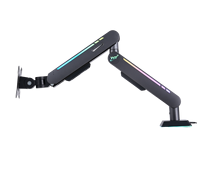 Bras de moniteur réglable unique Bras articulé à ressort à gaz Support de bureau avec pince et œillet Bras pour moniteurs d'ordinateur LCD