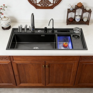Fregadero Multifuncional con Tabla de Cortar y Colador, Sistema de Fregadero Inteligente <span class=keywords><strong>para</strong></span> Cocina Eficiente, Grado 304 <span class=keywords><strong>para</strong></span> el Hogar - Product Image 1
