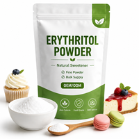 Poudre d'érythritol fine 14 microns, édulcorant de haute pureté, marque privée, OEM, ODM, emballage personnalisé, vente en gros, fournisseur d'usine