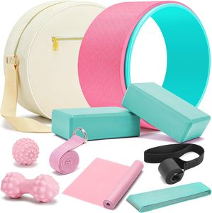 CZFIT Multifunctional Yoga Wheel Beginner Kit Includes a Soft Foam Roller, Yoga Blocks, and Trigger Point Therapy <b>Massage</b> <b>Balls</b> - Product Image 1