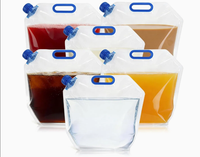 Pochette à bec verseur transparente sans BPA de qualité alimentaire, sac de stockage de liquides en PET/PE, 2,5L, 3L, 5L, emballage pour lait et boissons