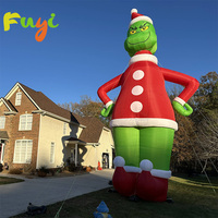 Décoration de jardin de Noël géante gonflable Grinch pour les fêtes