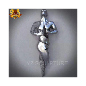 Sculpture abstraite décorative moderne en métal 3D pour homme, art mural, sculpture humaine grandeur nature en acier inoxydable, <span class=keywords><strong>statue</strong></span> design - Product Image 6