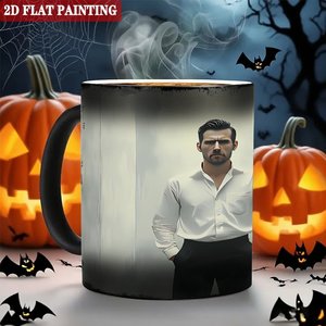 Frosted Black 11oz <b>Ceramic</b> <b>Mug</b> Heat Color Changing Magic Cup Birthday Party Souvenir Gift - Product Image 6