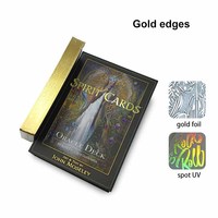 Échantillon gratuit d'oracles de jeu de cartes de tarot d'estampage d'or d'impression personnalisée de haute qualité avec guide dans une boîte en papier magnétique