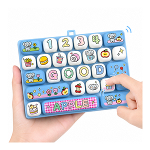 Creative 26 <b>Key</b> Keyboard Sensory Fidget Toy Cartoon Button Clicker Stress Relief Portable Pendant For Children Teens - Product Image 1