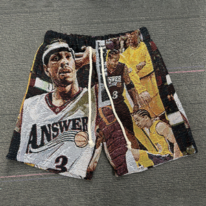 Người Đàn Ông Của Mùa Hè Thời Trang Đường Phố Tùy Chỉnh 5 Inch Inseam Baggy Mồ Hôi Quần Short Tấm Thảm Bông Polyester Jacquard Dệt Kỹ Thuật 3D Người Đàn Ông Của - Product Image 2