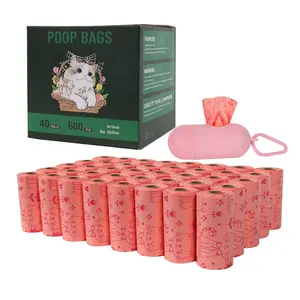 PLA Compostable tek kullanımlık köpek parçalanabilir limon kokusu mısır nişastası çevre dostu biyobozunur pet atık torbası köpek kaka torbası