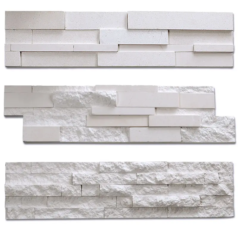 Revestimiento de pared Exterior de piedra de cultivo Natural, azulejos de pared de piedra de mármol blanco nano 3D