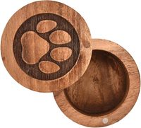 Urnes funéraires pour animaux de compagnie en bois avec empreinte de patte, pot commémoratif artisanal pour cendres de chiens et chats, récipient décoratif pour le souvenir des animaux
