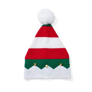 Bonnets de Noël en tricot Elf Santa, chapeaux d'hiver chauds pour fêtes, rayures, pompons, rouge, <span class=keywords><strong>blanc</strong></span>, vert, unisexe, adultes, 100% acrylique - Product Image 6