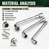 Llave de Tubo en Forma de L de Acero CR-V, Llave Hexagonal de Doble Extremo, Llave en Forma de Tubo de 6-24 mm, Herramientas Manuales para Reparación de Automóviles, Fábrica OEM