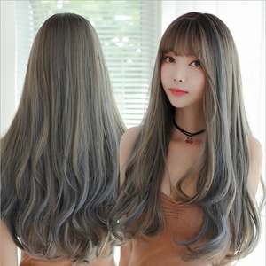 SARLA 26 \ "Peluca sintética larga <span class=keywords><strong>Rizado</strong></span> Resalte Transparente Resistente al calor Precio bajo Incluye <span class=keywords><strong>flequillo</strong></span>-Proveedor de cabello falso para mujeres - Product Image 1