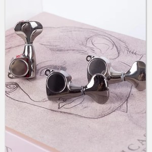 Venta al por mayor de perillas de guitarra con cabeza de metal en forma de cola de pez, ajustador de cuerdas de guitarra 3L3R, juego de 6 piezas para accesorios de guitarra. - Product Image 1
