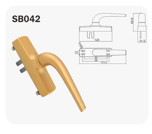Sherma Side Hung Aluminium Casement Window <span class=keywords><strong>Cremone</strong></span> Handle Lock SB040 Series - Product Image 5